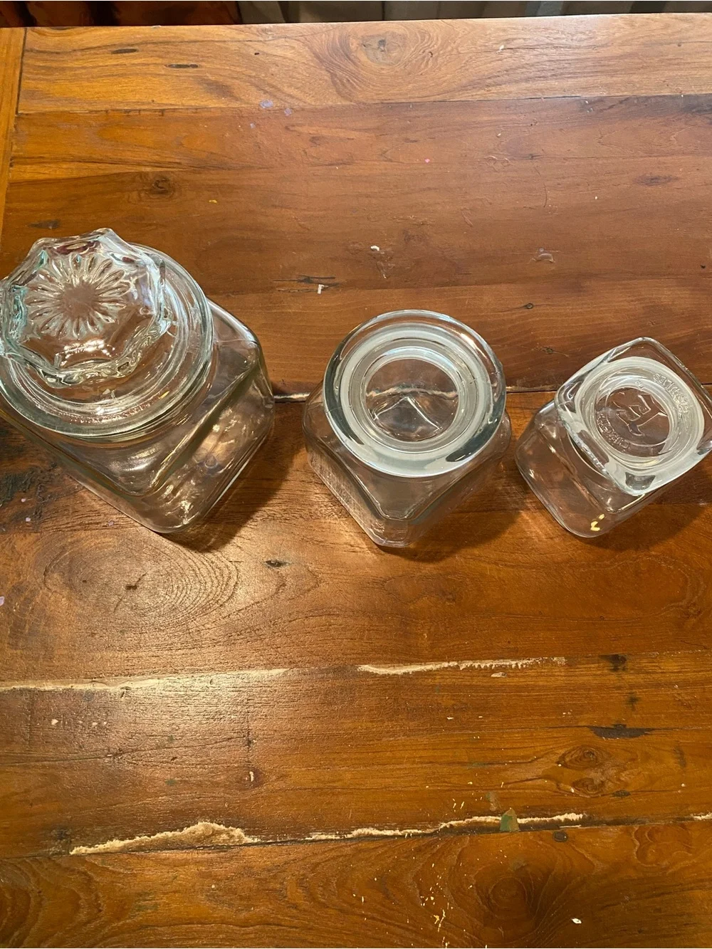 Set  of 3 Apothecary Jars with Lids- no label